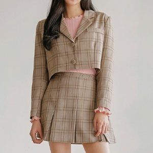 Codibook Mello Brown Plaid Blazer Jacket